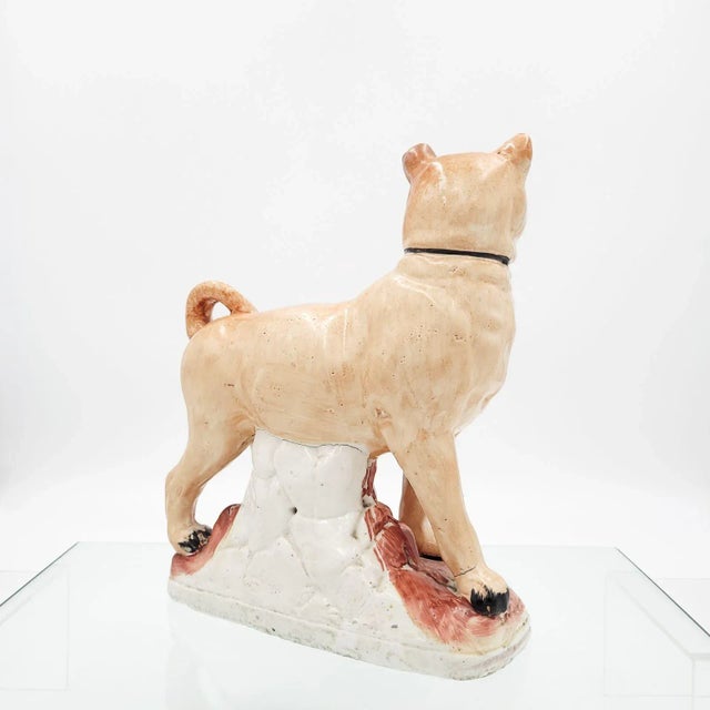 Ceramic 1850 Large Staffordshire Pug, England For Sale - Image 7 of 11