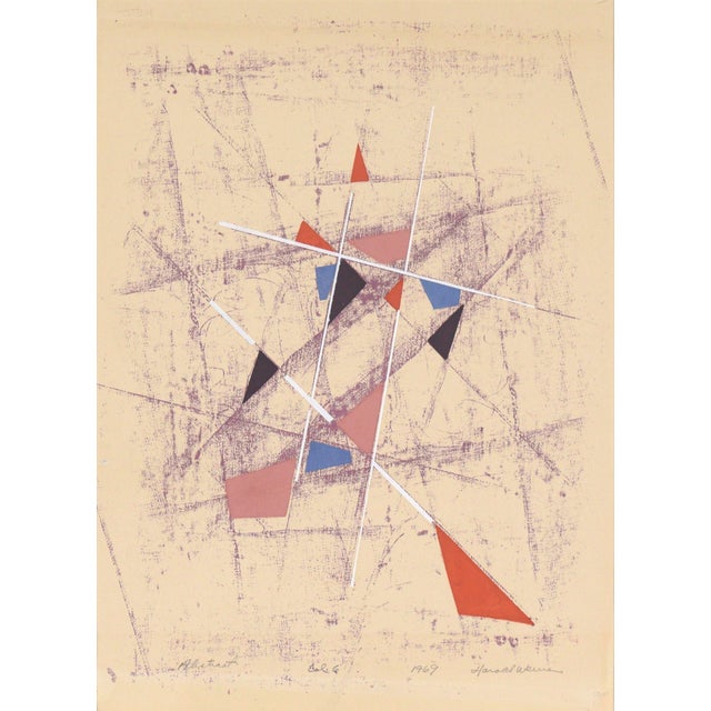 Abstract Geometric Abstract Lithograph in the Style of Kandinsky by Harold Weiner For Sale - Image 3 of 9