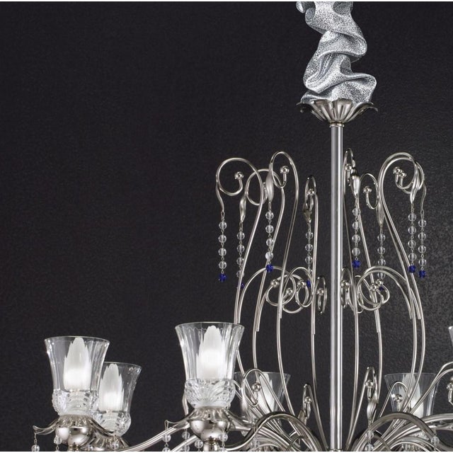 Contemporary Fenice Crystal 8 Lights Chandelier in Polished Chrome and Glass by Aggiolight For Sale - Image 3 of 11