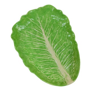 1960s Dodie Thayer Signed Hand Painted Ceramic Lettuce Plate Dish - "Lettuce Ware" For Sale