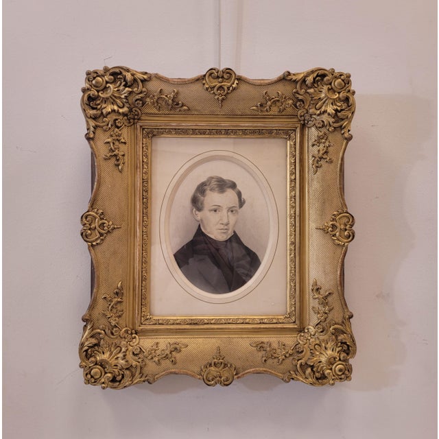 French Artist, Noble Portrait, Graphite Drawing, 1890s-1910s, Framed For Sale - Image 12 of 15