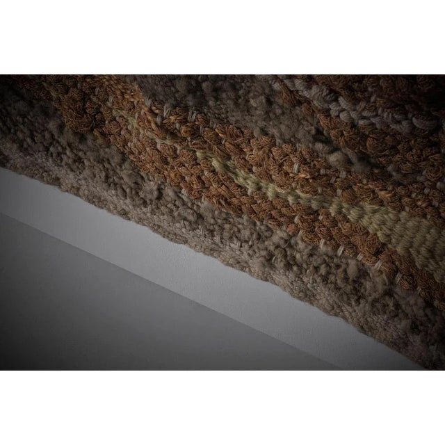 Hand Woven Textured Wall Tapestry, Belgium, 1970s For Sale - Image 9 of 11