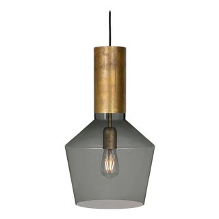 Smoked Glass and Brass Fenomen Ceiling Lamp by Sabina Grubbeson for Konsthantverk For Sale