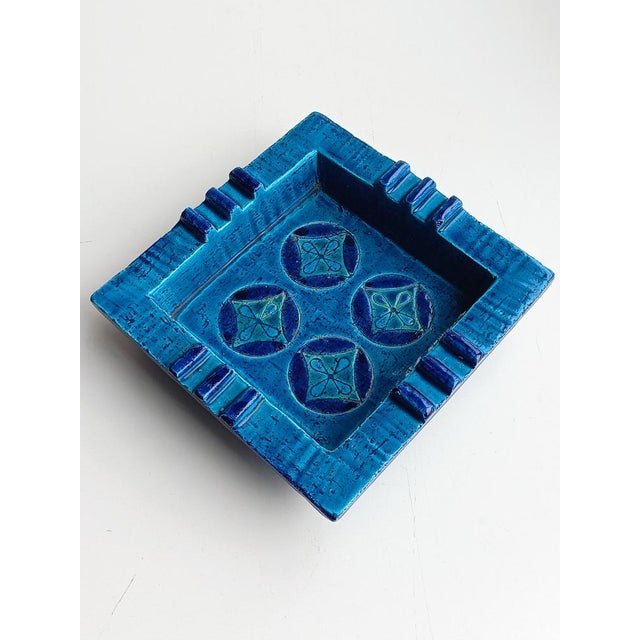 1960s Blue Ceramic Ashtray Vide-Poche by Aldo Londi Rimini for Bitossi, Italy, 1960s For Sale - Image 5 of 10