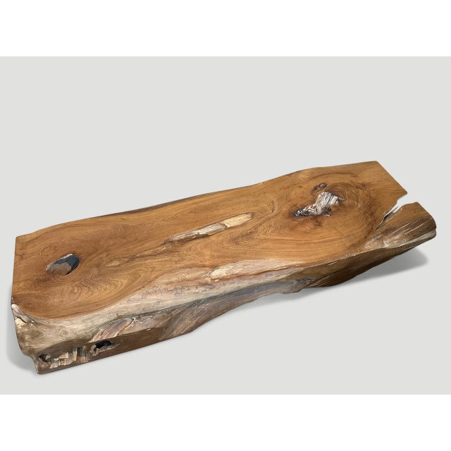 Andrianna Shamaris Monumental Organic Teak Wood Coffee Table or Bench For Sale - Image 9 of 18