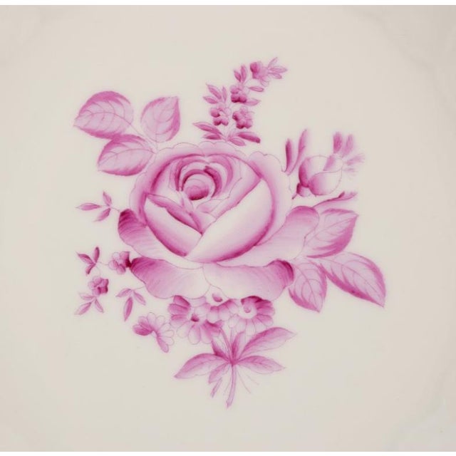 Deep Plates with Purple Floral Motifs from Herend, Hungary, Set of 4 For Sale - Image 3 of 9