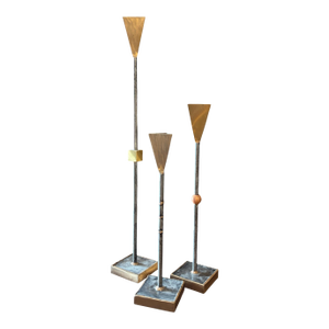 Copper and Brass Postmodern Candlesticks
