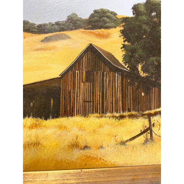 Mid 20th Century Mid 20th Century Richard Danskin Original Oil Painting Horse Farm Barn Rustic Landscape Carmel California For Sale - Image 5 of 12