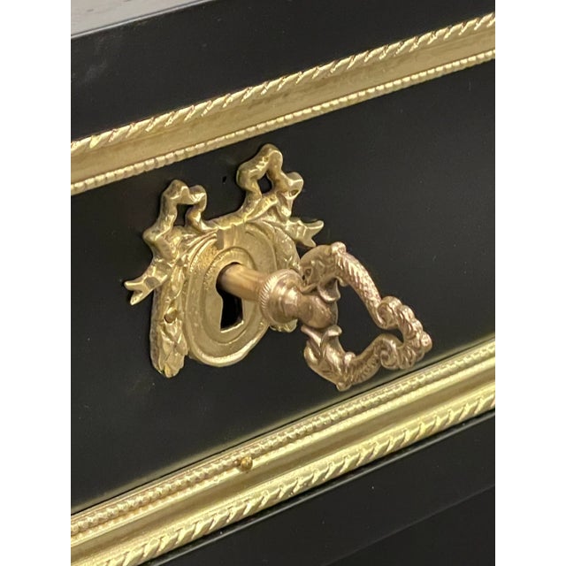 Wood Hollywood Regency Maison Jansen Ebony Commode, Chest or Dresser For Sale - Image 7 of 13