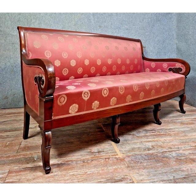Wood Restoration Empire Mahogany Sofa, 1890s For Sale - Image 7 of 9
