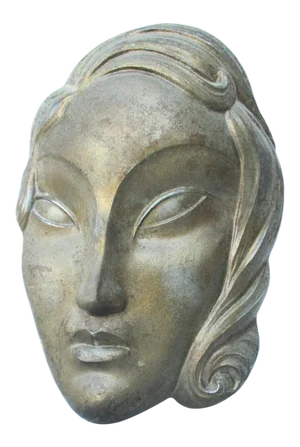 1920s Art Dec Spelter Female Wall Sculpture