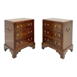 Mid 20th Century Inlaid Banded Mahogany Diminutive Bedside Chests - Pair For Sale