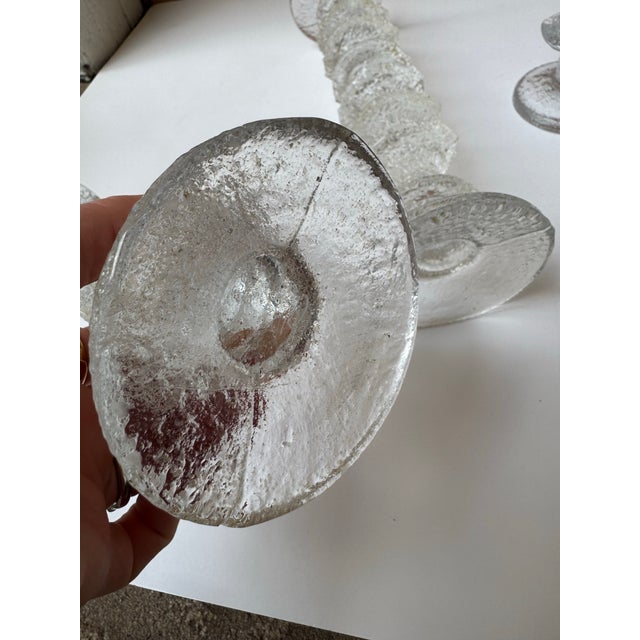 Transparent Vintage Textured Festivo Glass Candle Holders by Timo Sarpaneva for Iittala, Set of 5 For Sale - Image 8 of 12