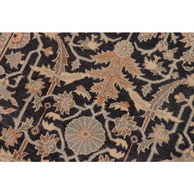 Shabby Chic Art Nouveau Charcoal/Tan Wool Rug - 3'1'' X 4'10'' For Sale - Image 3 of 10