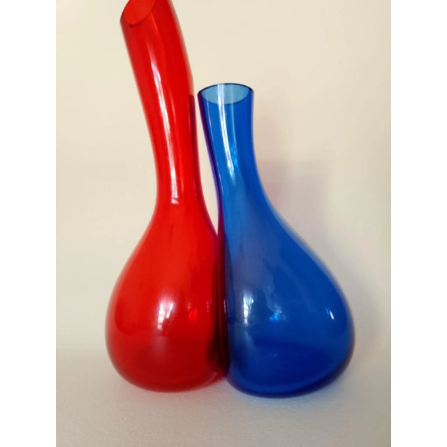 Blue Murano Sculptural Vase by Formia, 1995 For Sale - Image 8 of 14