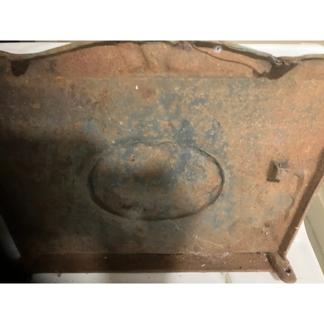 Brown Antique Metal Iron Decorative Plaque For Sale - Image 8 of 9