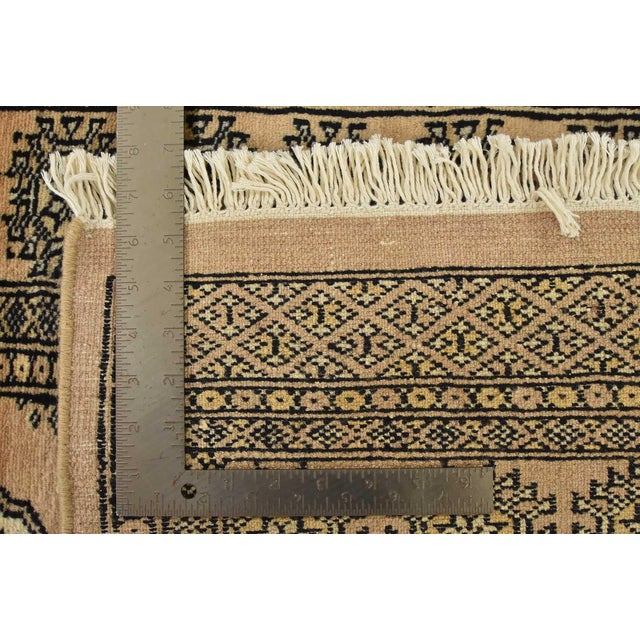Bokhara Rug 4’2” X 6′ Beige Wool Tribal Hand-Knotted Oriental Carpet For Sale - Image 11 of 11