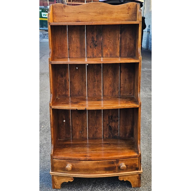 Rustic American Primitive Waterfall Rustic Pine Bookcase For Sale - Image 3 of 14