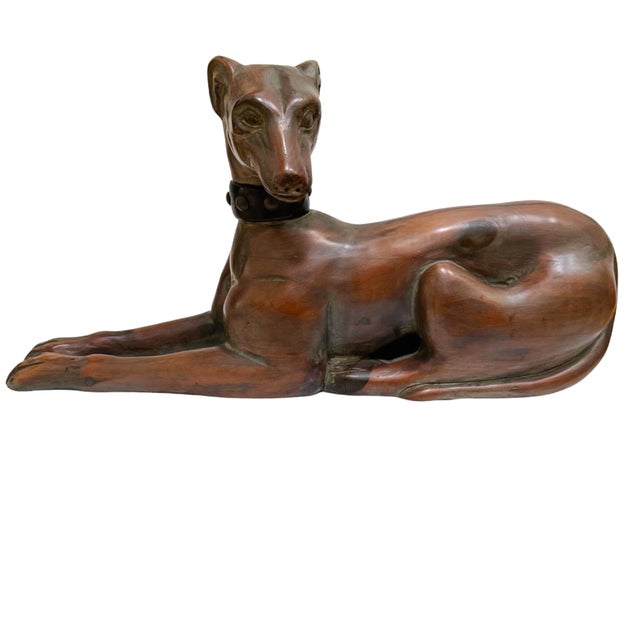 Italian Greyhound Dog Hand Carved Wood Sculpture on Stand For Sale In San Diego - Image 6 of 10