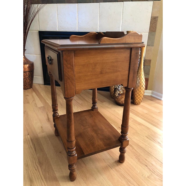 Vintage “Young Republic Group” Solid Hard Rock Maple Chairside Table by