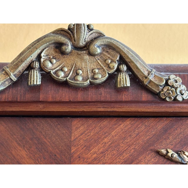 French Antique German Inlaid French Style Box Wall Clock 8 Day With Westminster Chime For Sale - Image 3 of 11