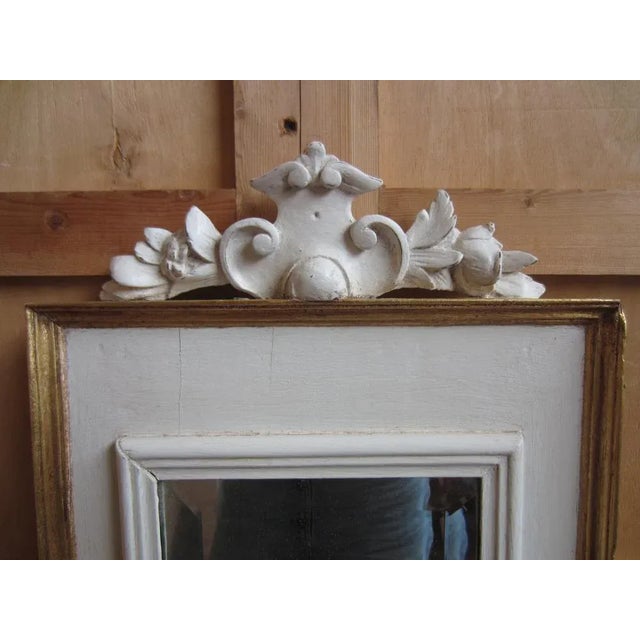 Vintage Long Wooden Frame Mirror, in Restored conditions. Designed before 1890