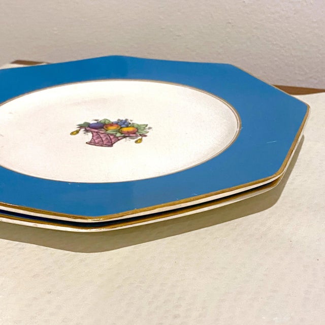 Metal Regal Ware Blue Art Deco Octagonal Plates - a Set of 3 For Sale - Image 7 of 10