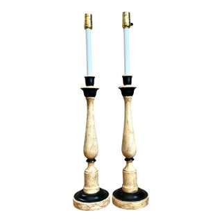 Vintage Sarreid Candlestick Lamps - A Pair For Sale