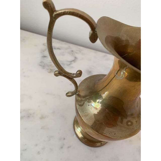 1930s Mid-Century Brass Vase Ewer For Sale - Image 4 of 7