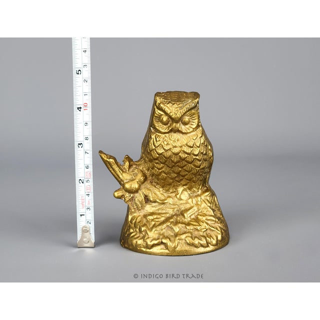 Vintage Brass Perched Owl Sculpture For Sale In Greenville, SC - Image 6 of 6