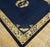 1920s Navy Blue Field Antique Floral Medallion Hand Knotted Chinese Peking Rug For Sale - Image 9 of 10