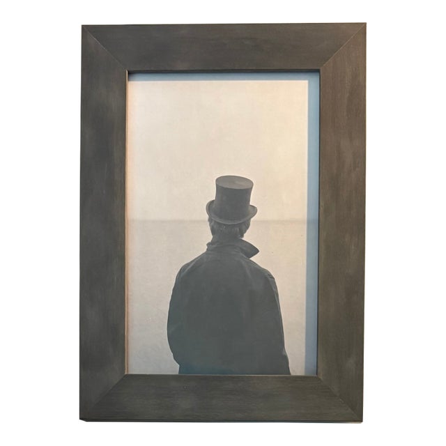 2025 Jefferson Hayman Repro Print of a Man in a Top Hat and Overcoat Facing the Ocean, Framed For Sale