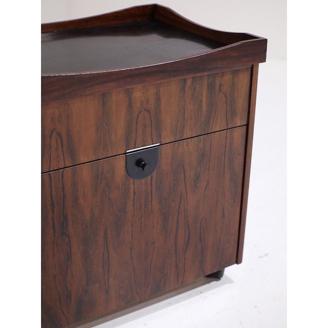Bar Cart Serving Trolley with Tray in Rosewood, Denmark, 1960s For Sale - Image 10 of 18