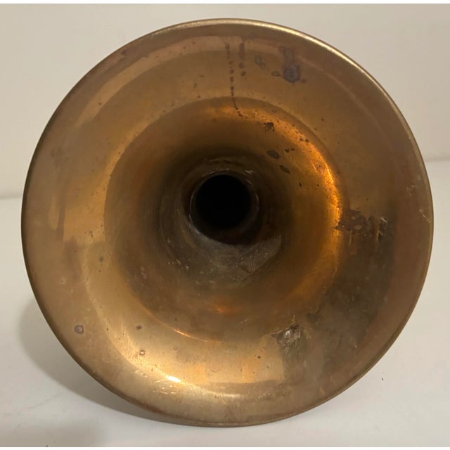 Metal Vintage Brass Hunt Horn - English Equestrian Decor For Sale - Image 7 of 8
