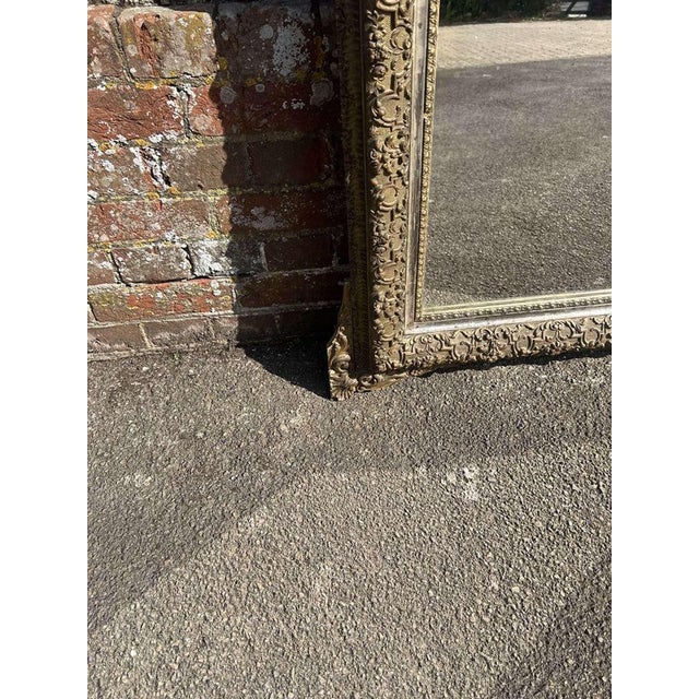 Large Antique 19th Century French Silver/Gilt Mirror For Sale - Image 4 of 8