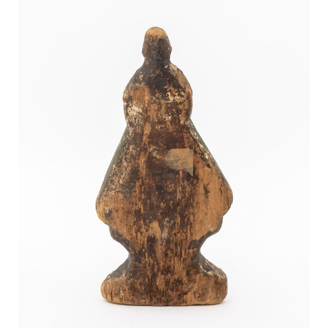 American Standing Woman Polychromed Pine Sculpture, 19th Century For Sale In New York - Image 6 of 7