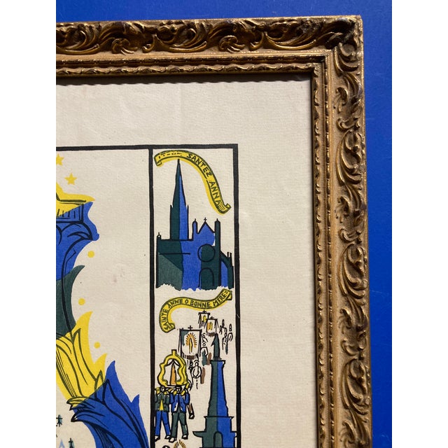 1920s Marie-Claire Sibertin-Blanc, Sainte-Anne D'auray, 1920s, Paper, Framed For Sale - Image 5 of 18