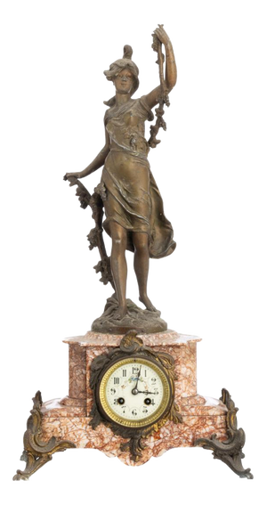 La Vigne Par Pathou Table Clock, 19th Century