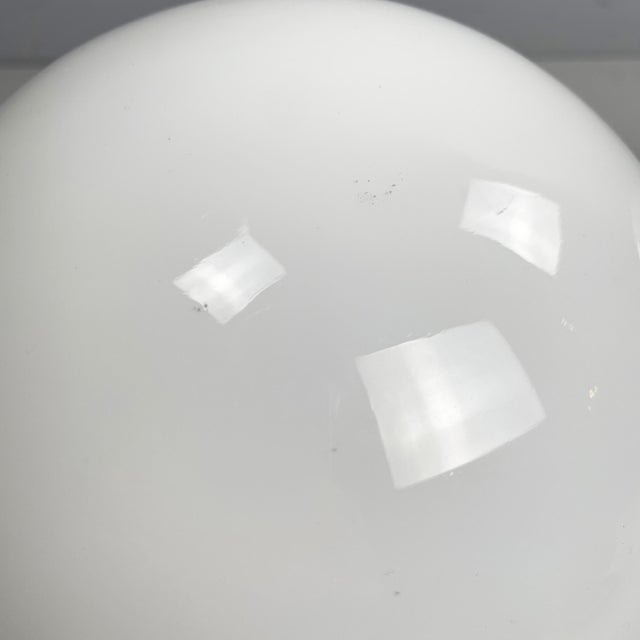 Metal Space Age Italian Table Lamps in Opaline Glass and Steel, 1970s, Set of 2 For Sale - Image 7 of 13