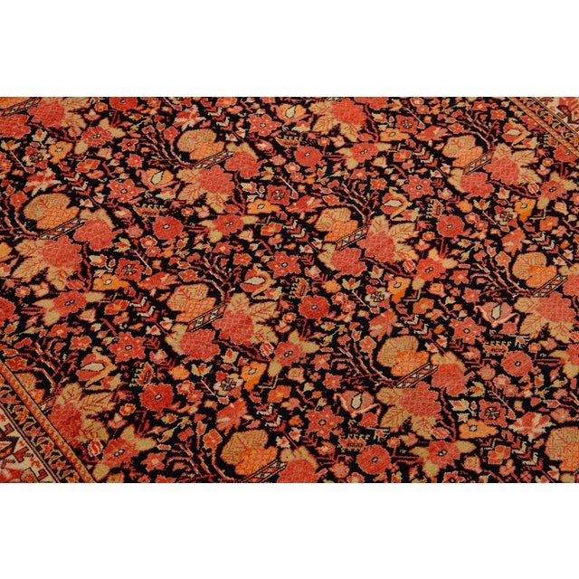 Textile 4 X 6 Antique Malayer Persian Orange Wool Rug With Aoover Floral Design For Sale - Image 7 of 7