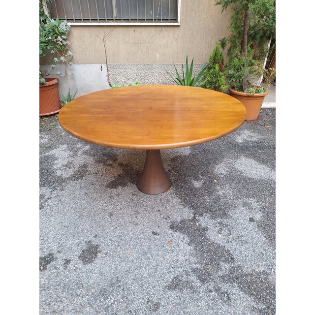 Vintage Model 302 Table with Bronze Leg and Wooden Top by Angelo Mangiarotti for Bernini, 1960s For Sale - Image 17 of 17