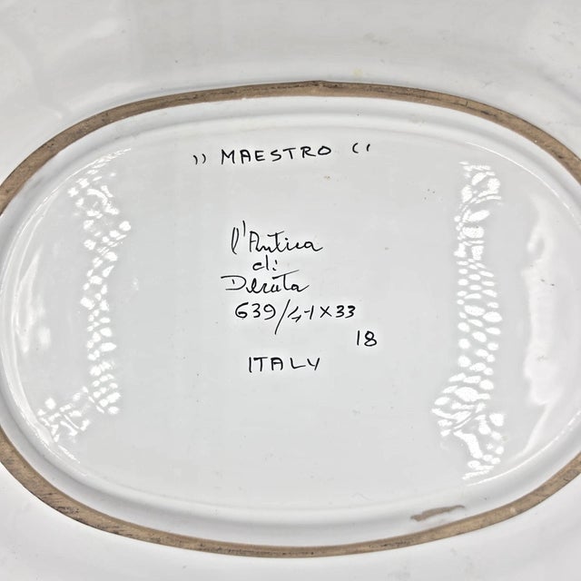 Mid-Century Modern Vintage Deruta Italy "Maestro" by Manlio Bacosi Signed l'Antica Platter For Sale - Image 3 of 5