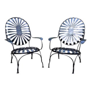 Attributed to Francois Carre Oversized Coastal Lounge Chairs, Circa 1940 - A Pair For Sale
