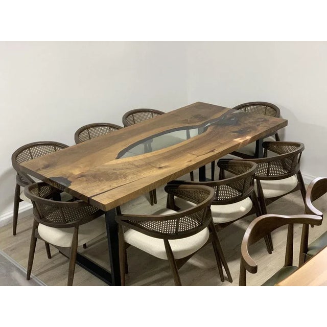 New massive epoxy dining table. • Condition: new • Epoxied • Tree: walnut Solid. Dimensions: Height: 78 cm Width: 200 cm...