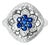 14K White Gold Sapphire Diamond Antique Floral Flower Ring, Size 7.25 For Sale