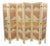 Vintage Oriental Fretwork Bone Lacquer Upholstered 6 Panel Room Divider Screen For Sale