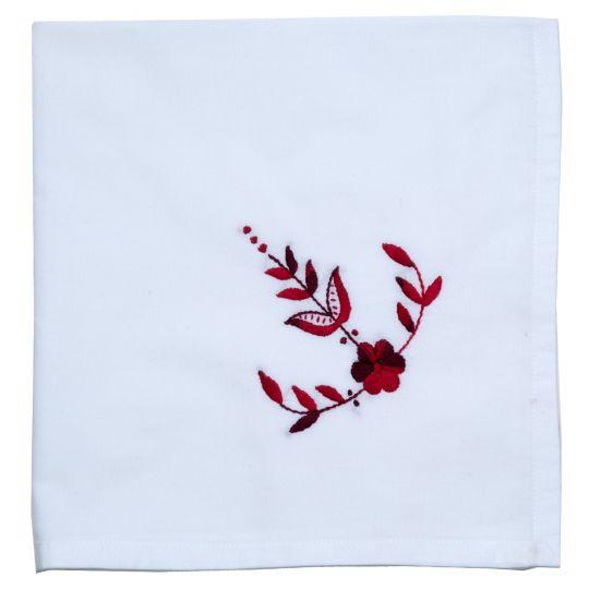 Florentina Shaded Red Embroidered Napkin For Sale - Image 6 of 6