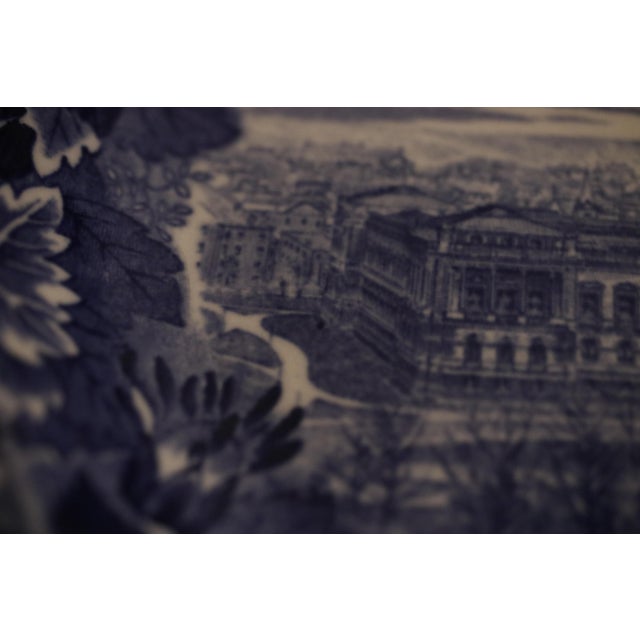 Blue 1892 Wedgwood Flow Blue Library of Congress Plate For Sale - Image 8 of 11