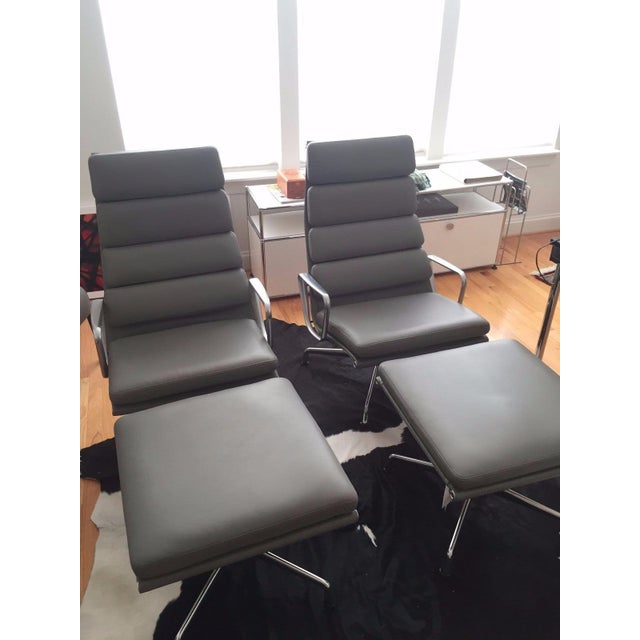 Eames Soft Pad Lounge Chairs & Ottomans a Pair Chairish