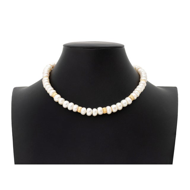18k Rose Gold, Multicolor Gemstones, and Button Pearl Necklace For Sale